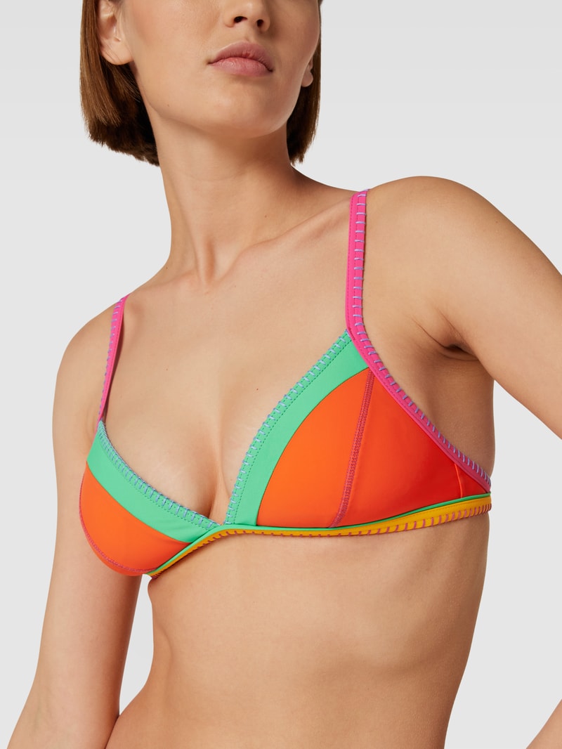 Bikini-Oberteil mit Colour-Blocking-Design Modell 'TAEKO' in orange