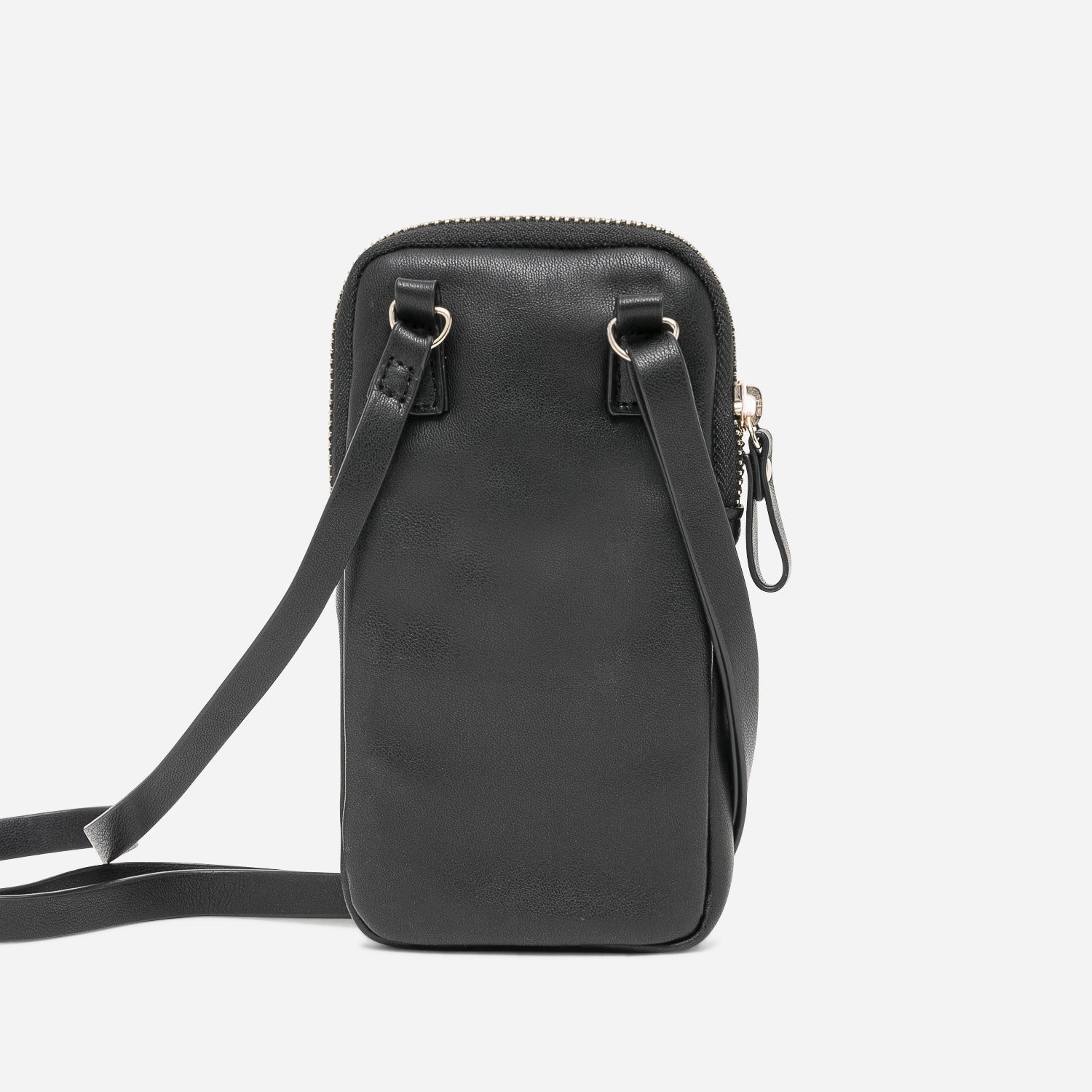 Pochette à téléphone TEXTO noire matelassée