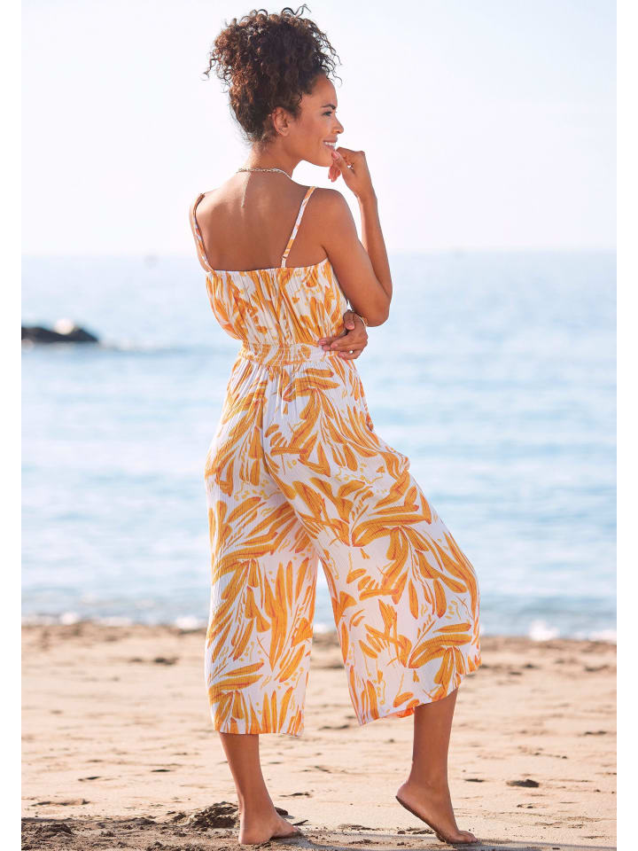s.Oliver Culotte-Overall in orange-creme-bedruckt günstig kaufen