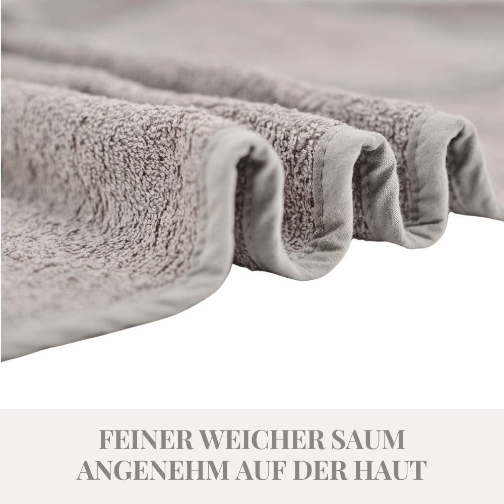 Carenesse Saunatuch Sauna Kilt Set Damen & Herren grau Weiches OneSize Sauna-Kleid Sarong, Baumwolle, Frottee Saunatuch, flexibler Gummibund & 5-fach Knopfleiste Saunakilt