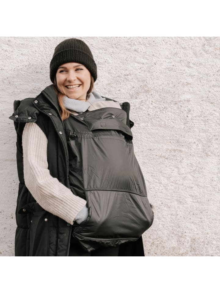 Hoppediz Tragecover Fleece-Cover 3-in-1 mit Regenschutz, Schalkragen & Stulpen in anthrazit günstig kaufen onesize