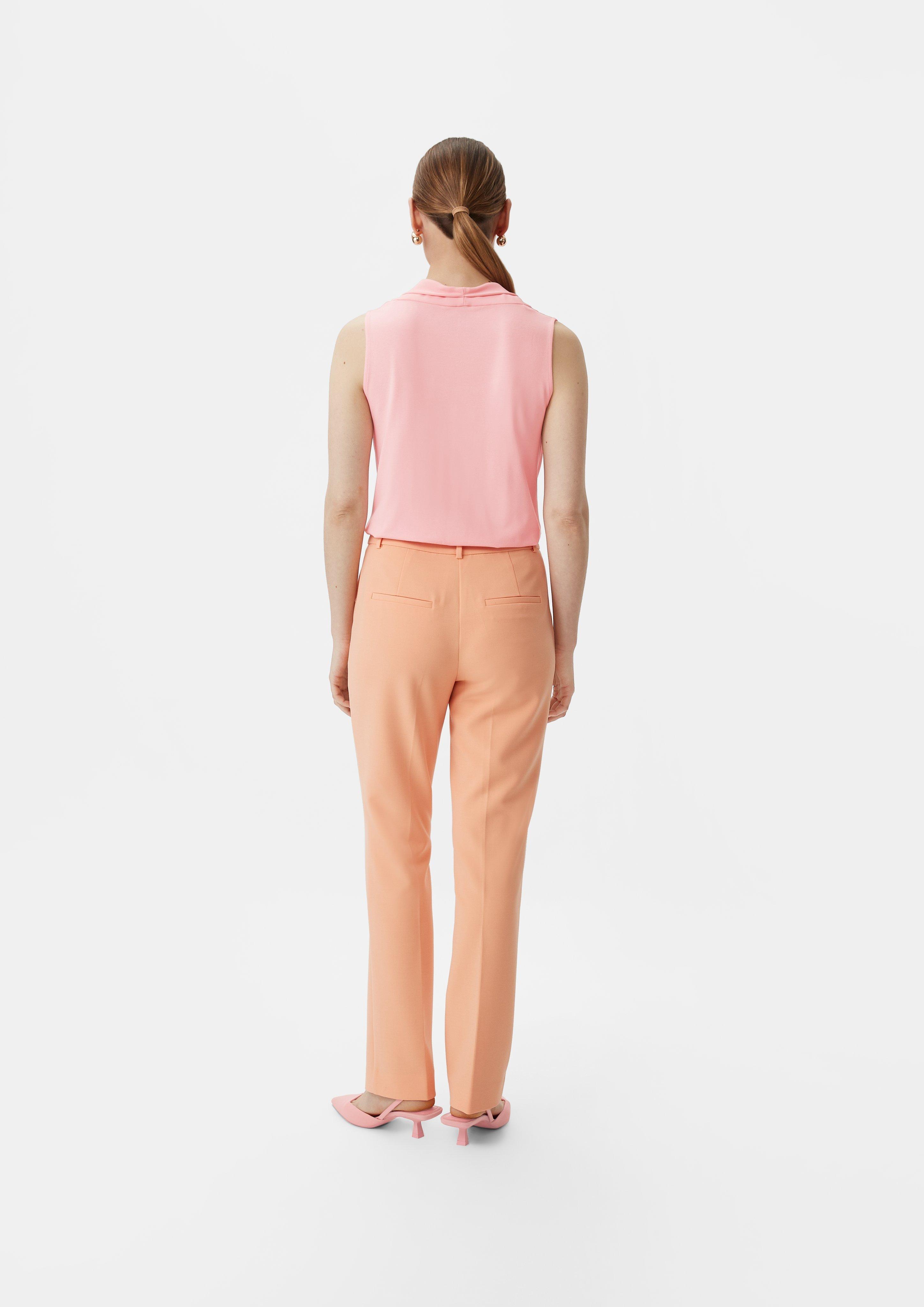 Crêpeshirt mit Wasserfall-Ausschnitt - rosa