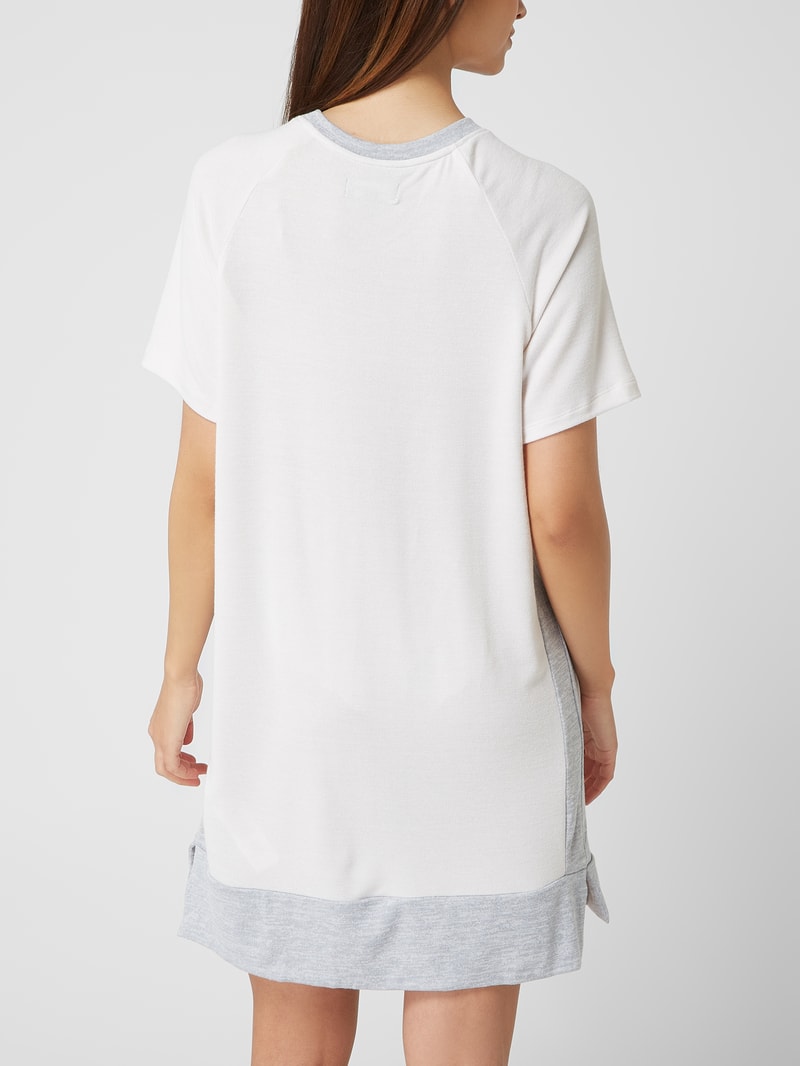 Nachthemd mit Logo-Print in beige meliert