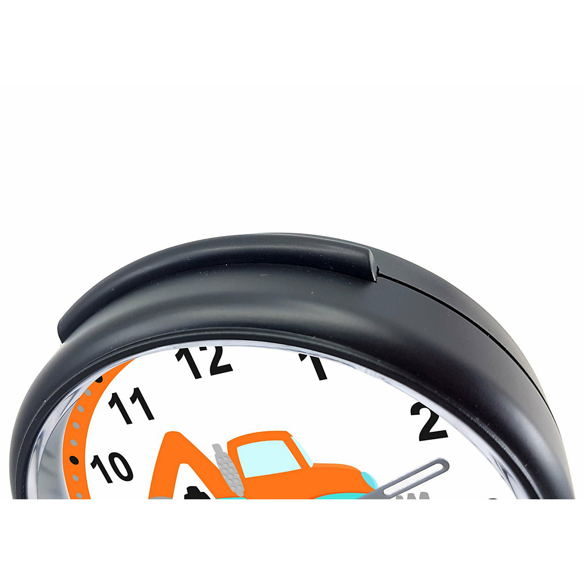 Kinder Funkwecker personalisiert mit Namen Bagger Atom-/Funkuhr, 12-Stunden-Anzeigeformat, Schlummerfunktion, Nachtlicht, Geräuschlos/Ohne Ticken