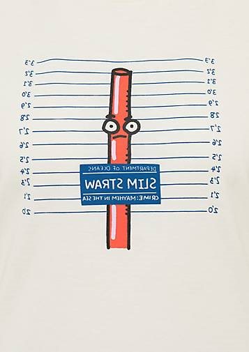 SOMWR T-Shirt T-Shirt With Slim Straw Print