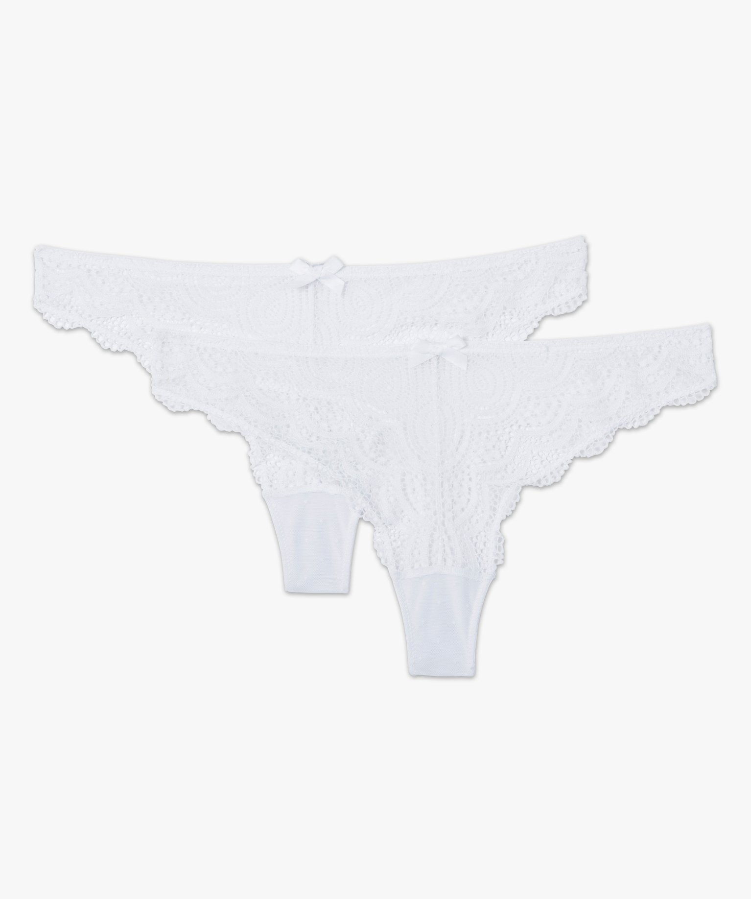 String en dentelle et tulle femme (lot de 2) blanc | GEMO