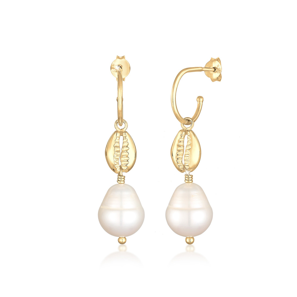 Elli Elli Boucles d'Oreilles Maritime Mer Coquillage Perles d'eau Douce Boucles d'Orei Boucles d'oreilles