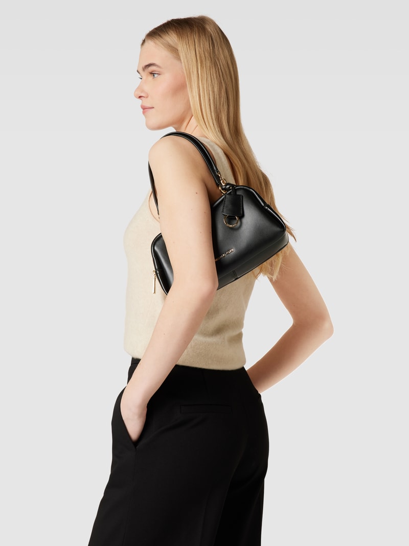 Handtasche mit Label-Details Modell 'CECILY' in schwarz