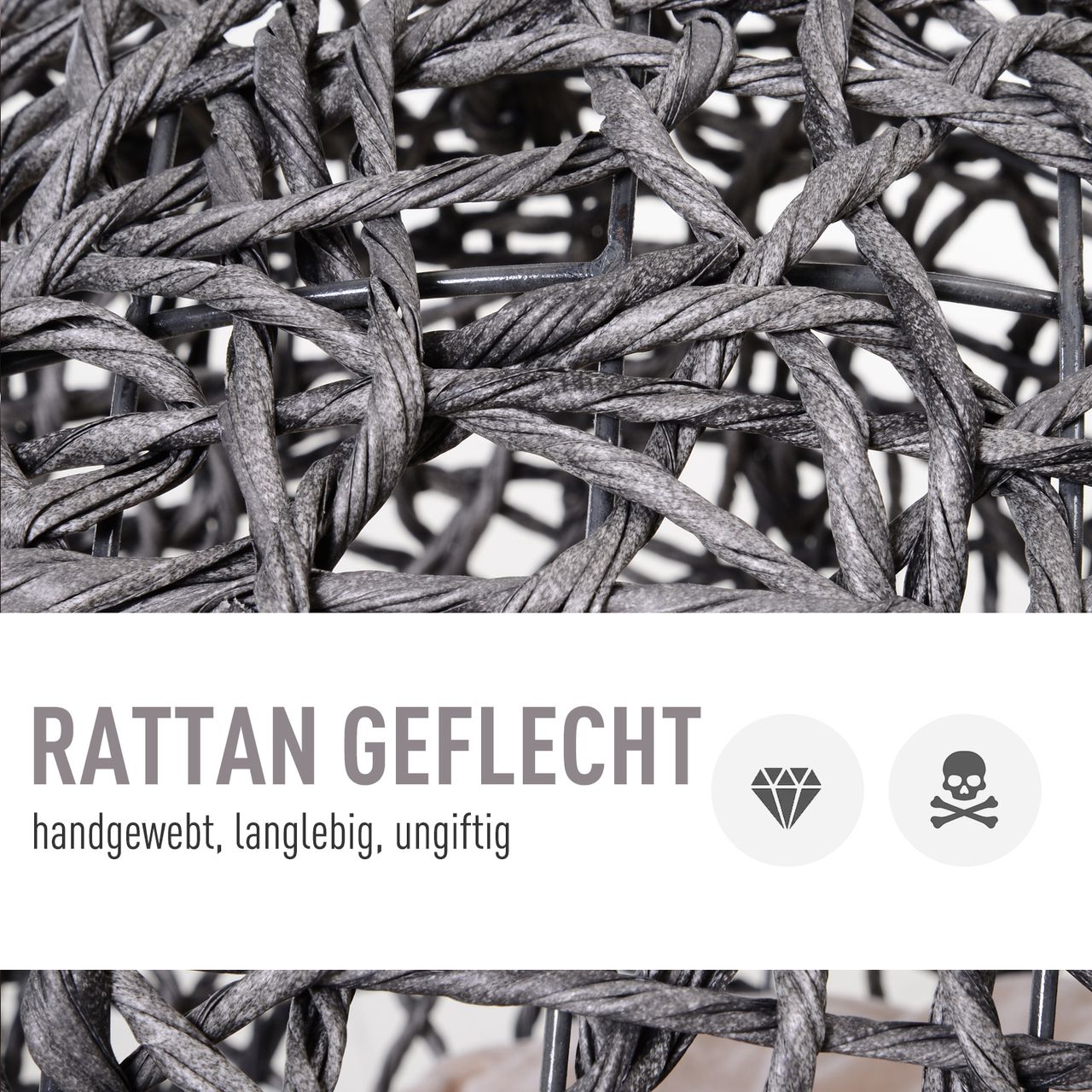 PawHut Katzenhaus aus Rattan mit Kissen Katzenschlafplatz Katzenhöhle Silbergrau