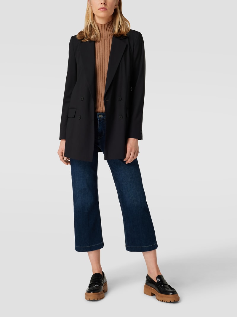 Straight Fit Jeans-Culotte mit Label-Patch Modell 'Rich Culotte' in bleu