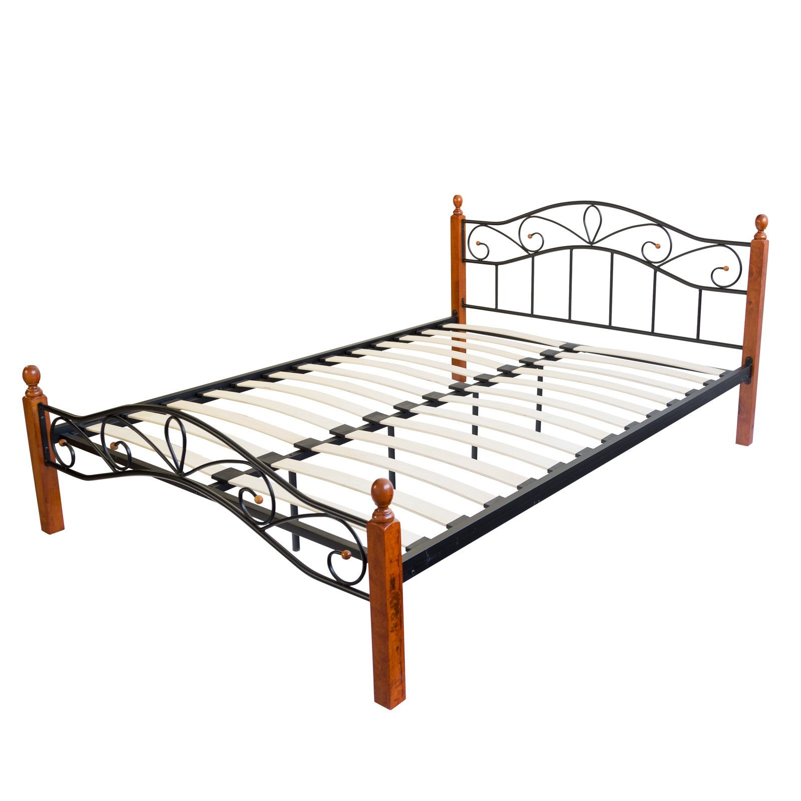 Homestyle4u Metallbett Bettgestell Doppelbett Bettrahmen 140 160 180 inkl. Lattenrost (Kein Set)