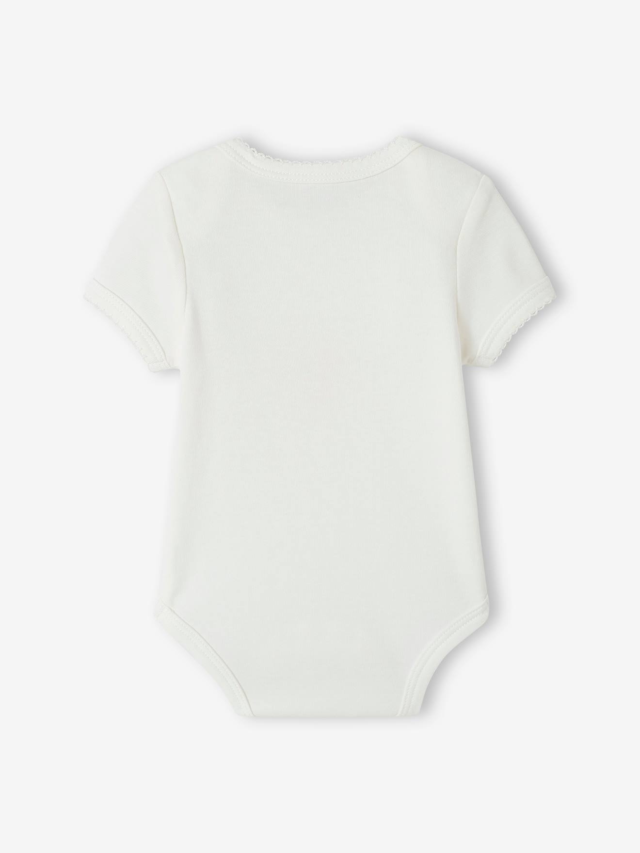 Vertbaudet 3er-Pack mitwachsende Baby Schlupfbodys, Bio-Baumwolle Oeko-Tex - aprikose pudrig