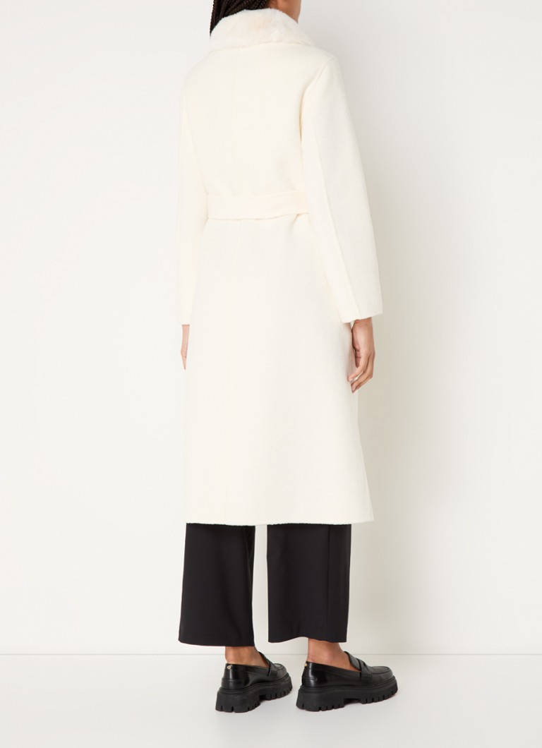 Maje coat in wool blend with belt
