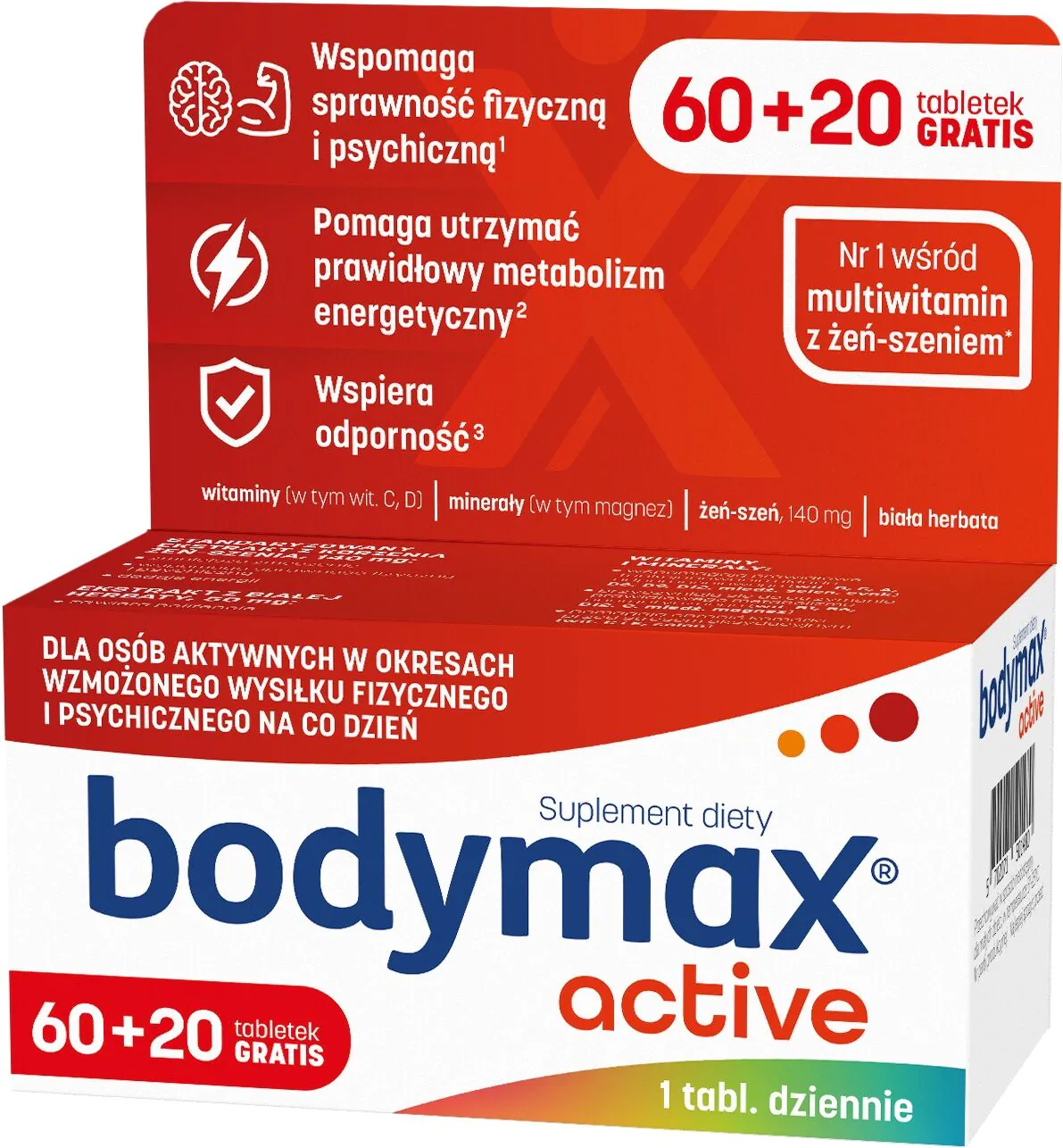 Bodymax Active, Set vitamina i minerala, Tablete