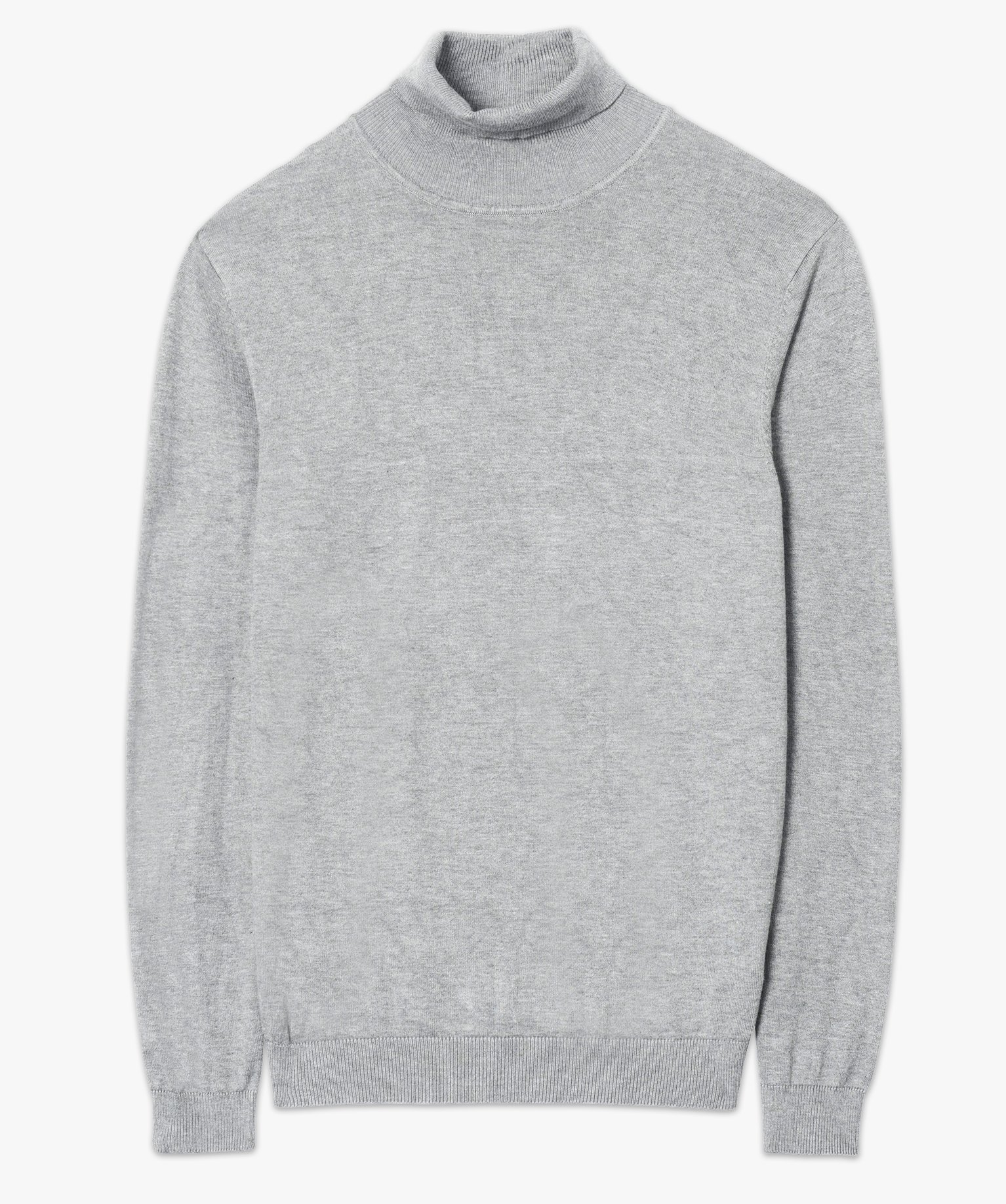 Pull à col roulé en maille fine homme gris | GEMO