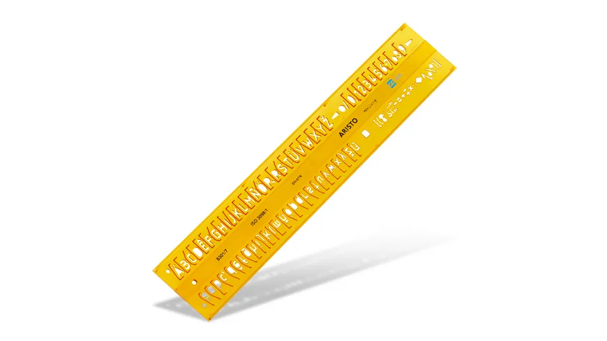 ARISTO Schriftschablone gerade 7 mm ISO3098-1/DIN 6776 H-Profil Typ B