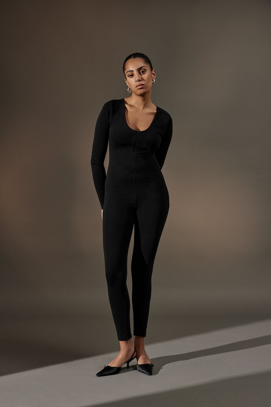 V neck bodysuit