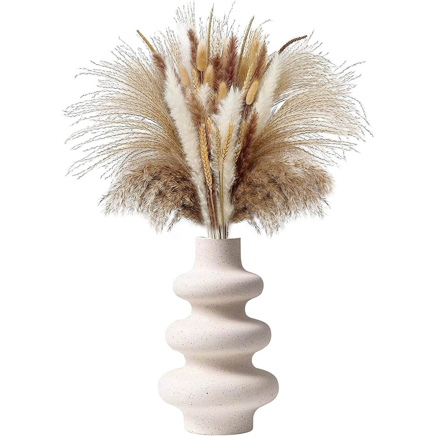 Vicbuy Dekovase Keramik Vase, Pampasgras Vasen matt (Handgefertigte Getrocknete Blumenbehälter, Blumen-Pflanzenbehälter, Kunsthandwerk Ornamente, Wohnkultur, für Haus), Büro, Geschenk für Hochzeit, Weihnachten