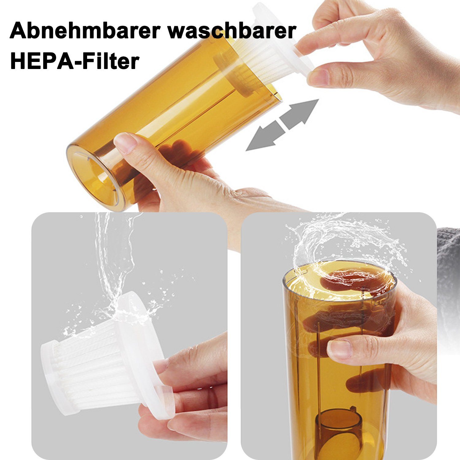 Kpaloft Akku-Handstaubsauger 6000Pa Kabelloser Autostaubsauger, Tragbarer Handsauger, 1500mAh Staubsauger, Nass & Trocken, für Tierhaare, Auto, Haus