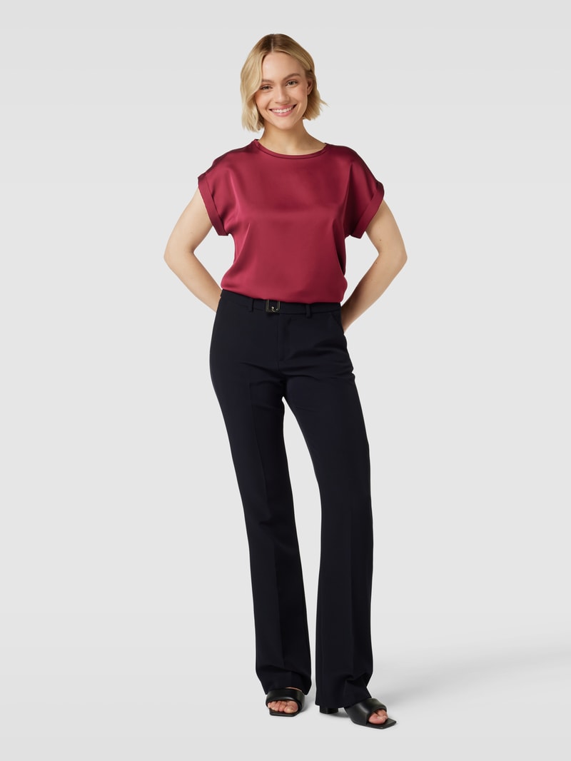 Blusenshirt mit U-Boot-Ausschnitt Modell 'VIELLETTE' in bordeaux rot