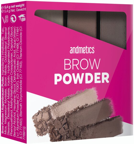 Andmetics Brow Powder Trio Kompaktpuder