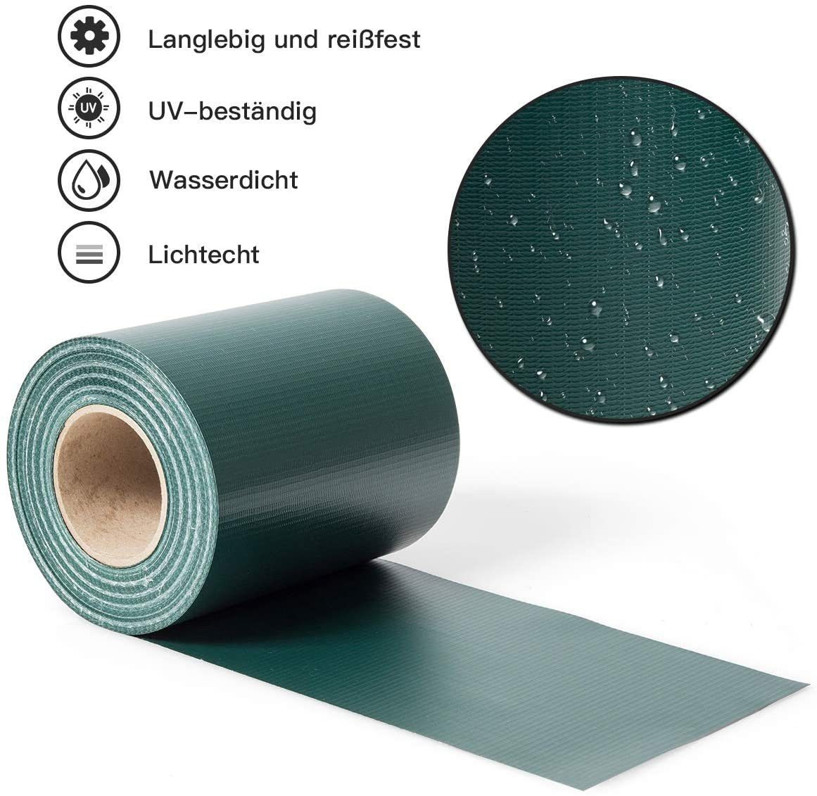 COSTWAY Sichtschutzstreifen, mit Befestigungsclips, 35m / 450g/m²