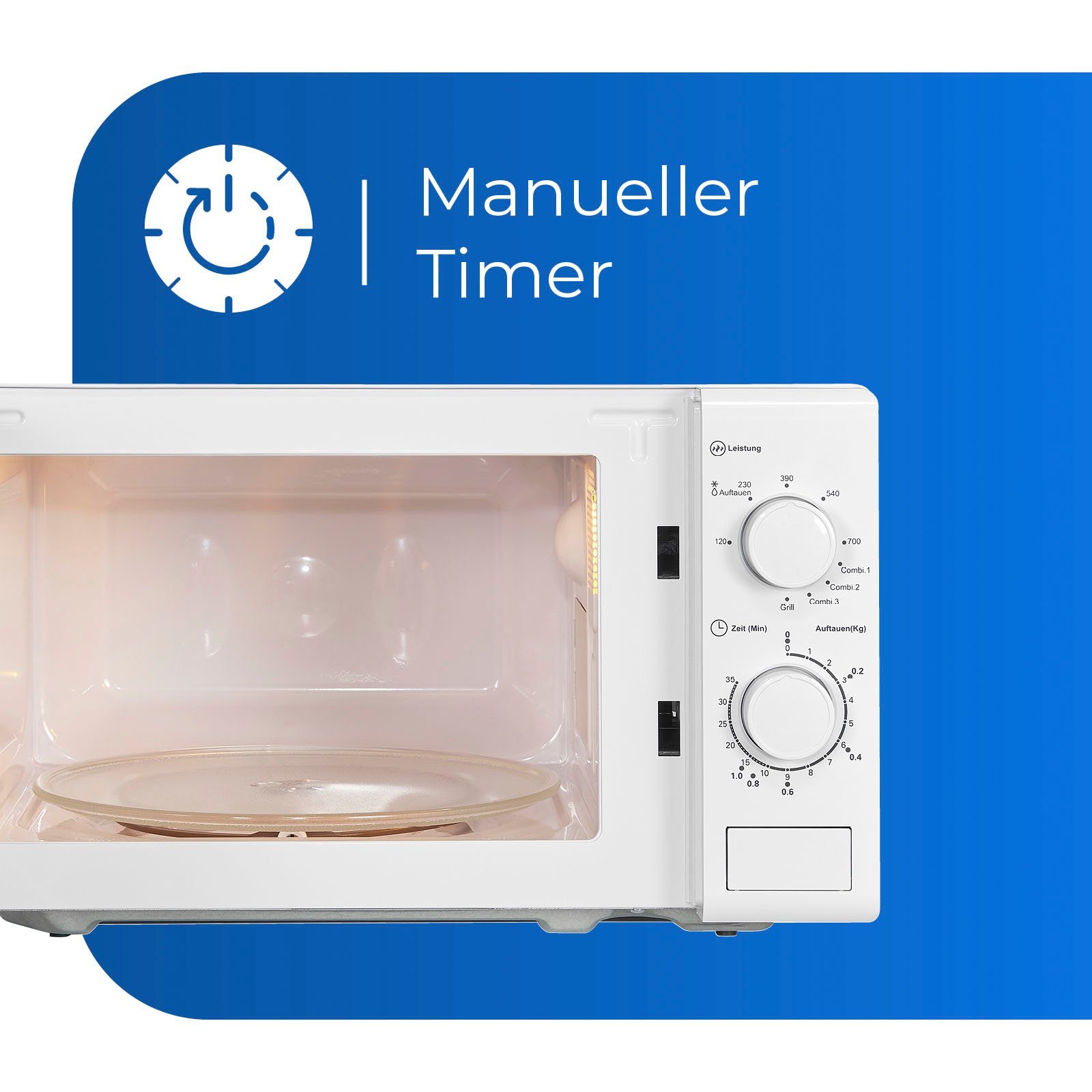 exquisit Mikrowelle MW 900-030G weiss, Grill, Mikrowelle, 20 l