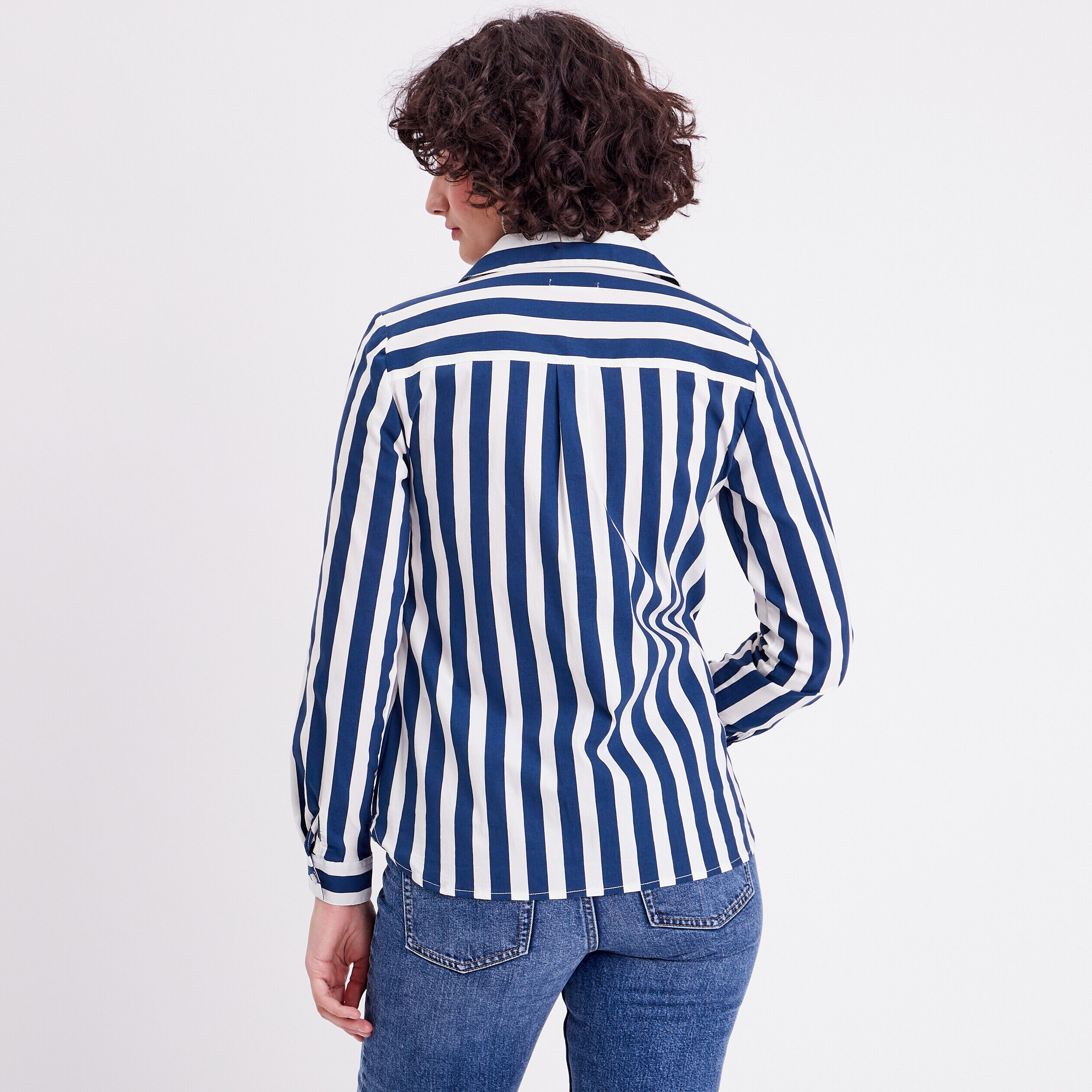 Chemise manches longues bleu marine femme | Cache Cache