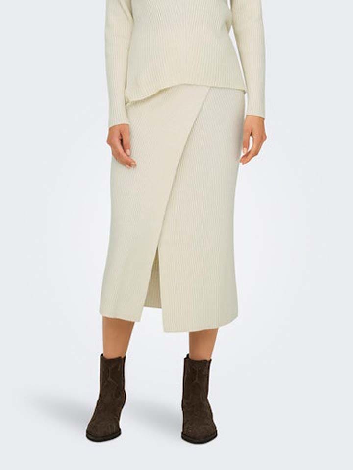 ONLY Strickrock in Creme günstig kaufen