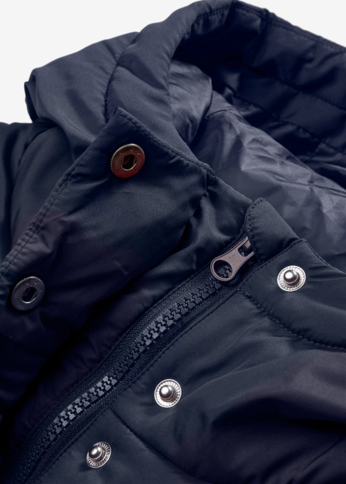 Verkürzte Steppjacke mit Kapuze und Taillenregulierung
