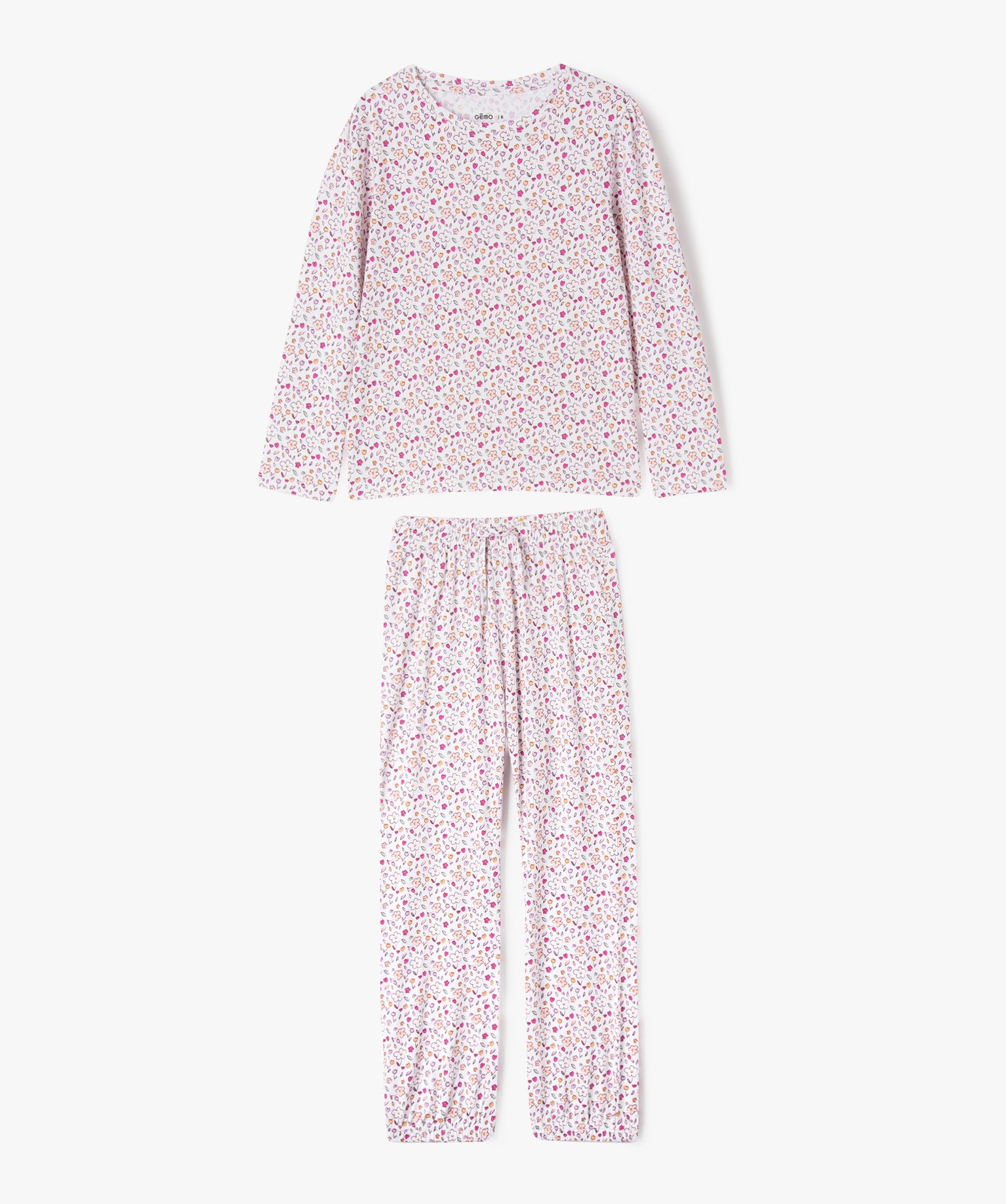 Pyjama en coton à motifs fleuris fille imprime | GEMO
