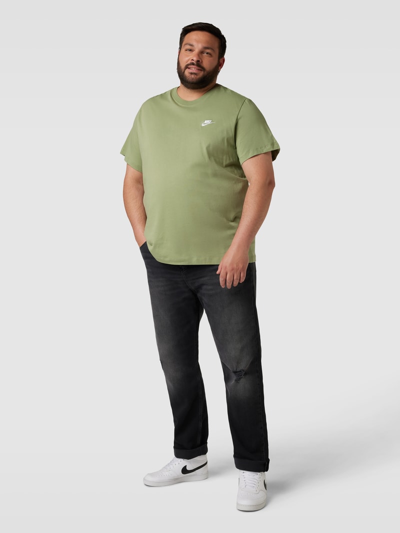 T-Shirt mit Logo-Stitching Modell 'CLUB' in hellgrün