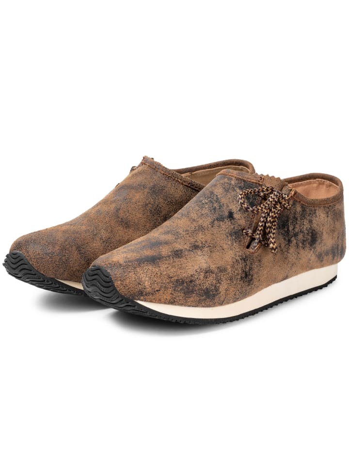 PAULGOS Haferlschuh Trachten Sneaker Schnürschuh Echtleder in Whiskybraun günstig kaufen