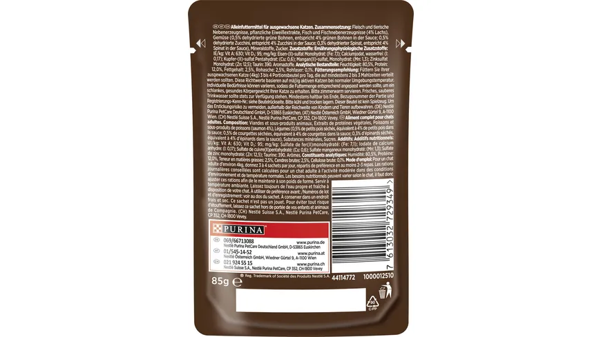 PURINA GOURMET A la Carte mit Lachs an feinem Gartengemüse 85 g