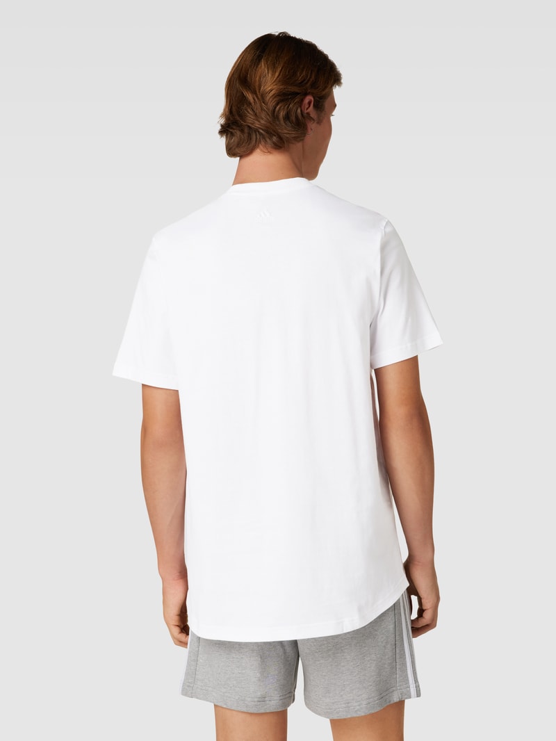 T-Shirt mit Label-Print in weiß