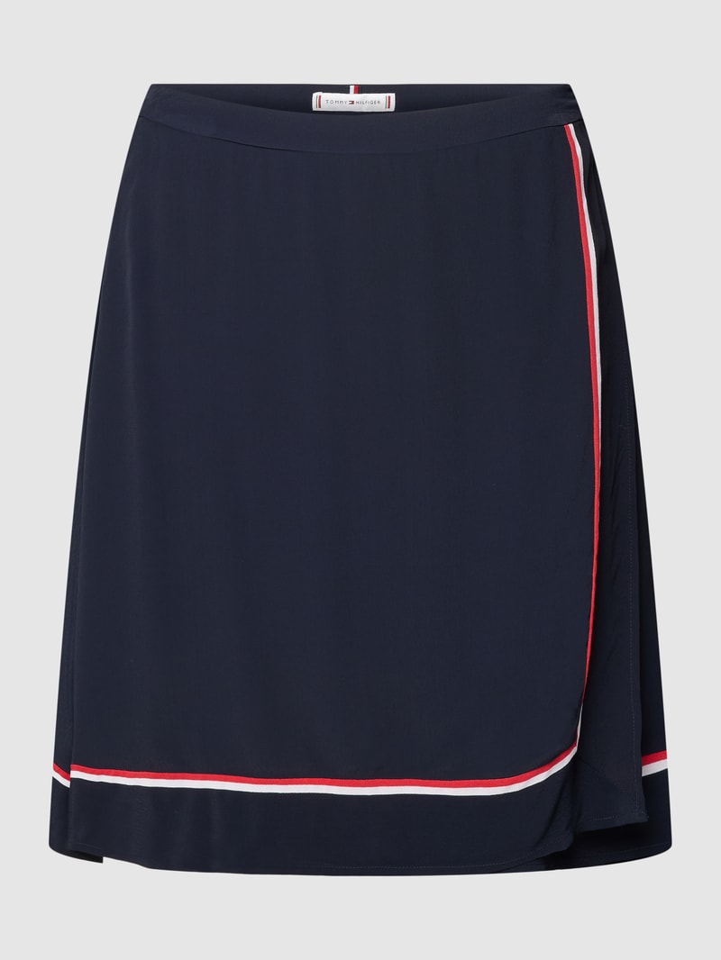 Minirock mit Label-Details Modell 'CREPE' in marineblau