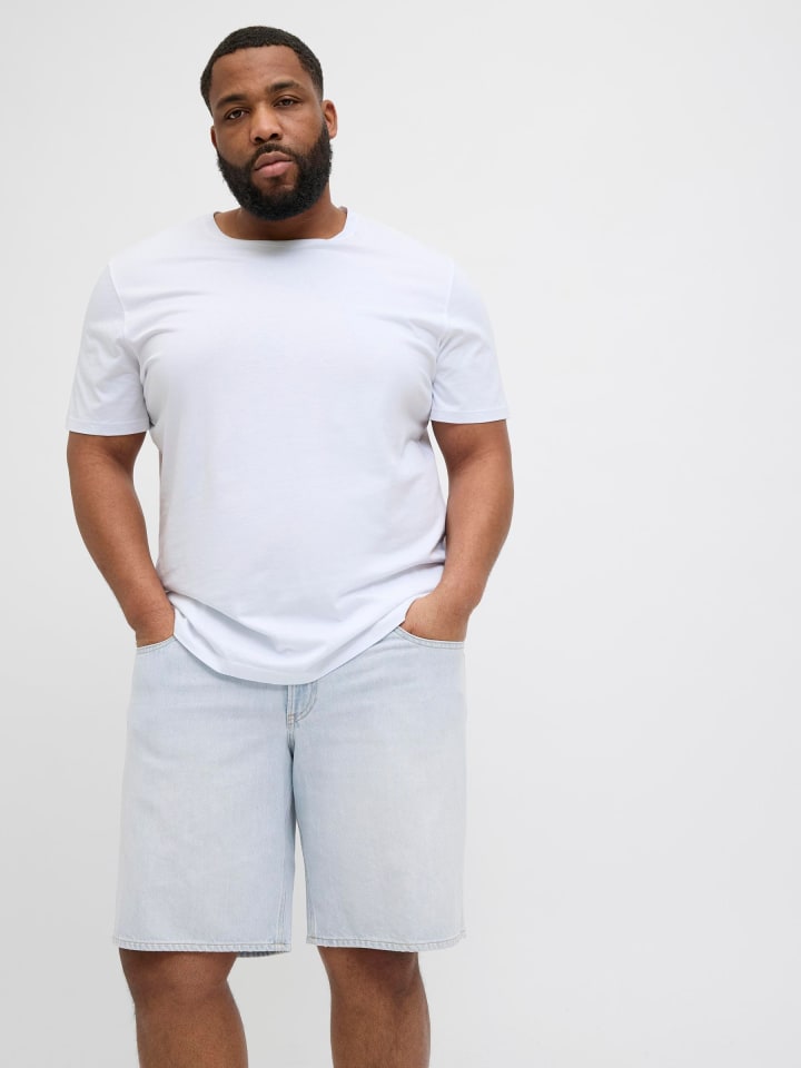 JACK & JONES PLUS Jeans-Shorts in Light Blue Denim günstig kaufen