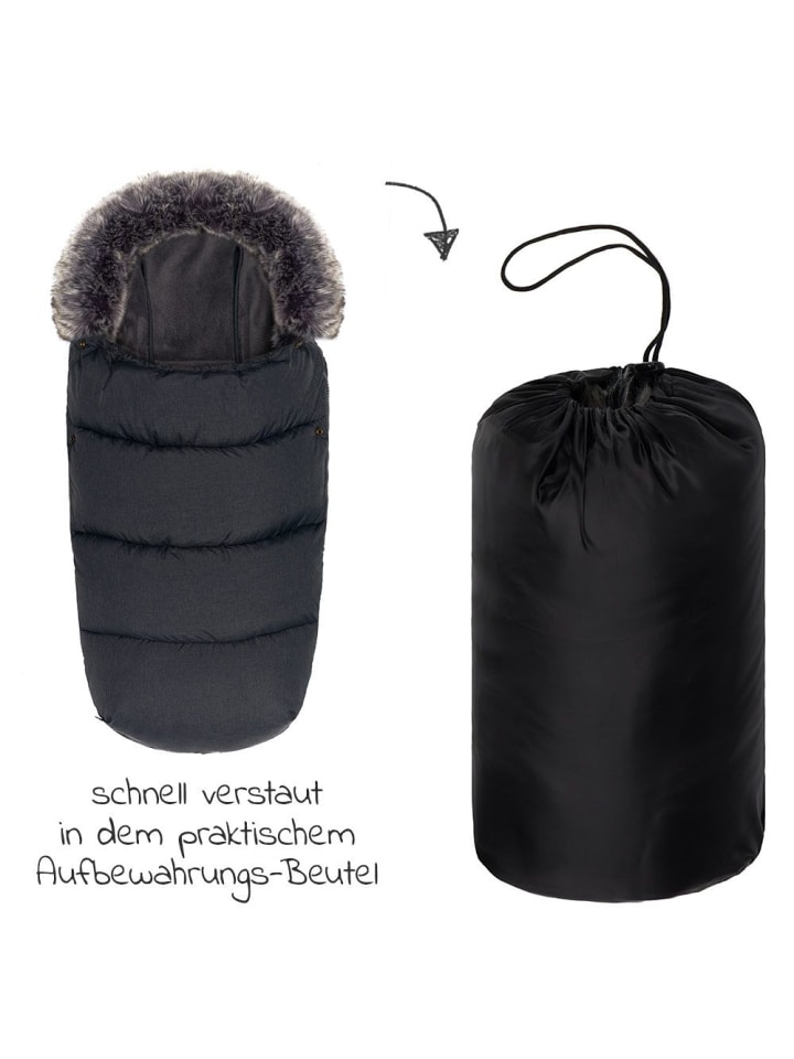 Zamboo Universal Thermo-Fleece Fußsack mit Fellkragen in grau günstig kaufen onesize