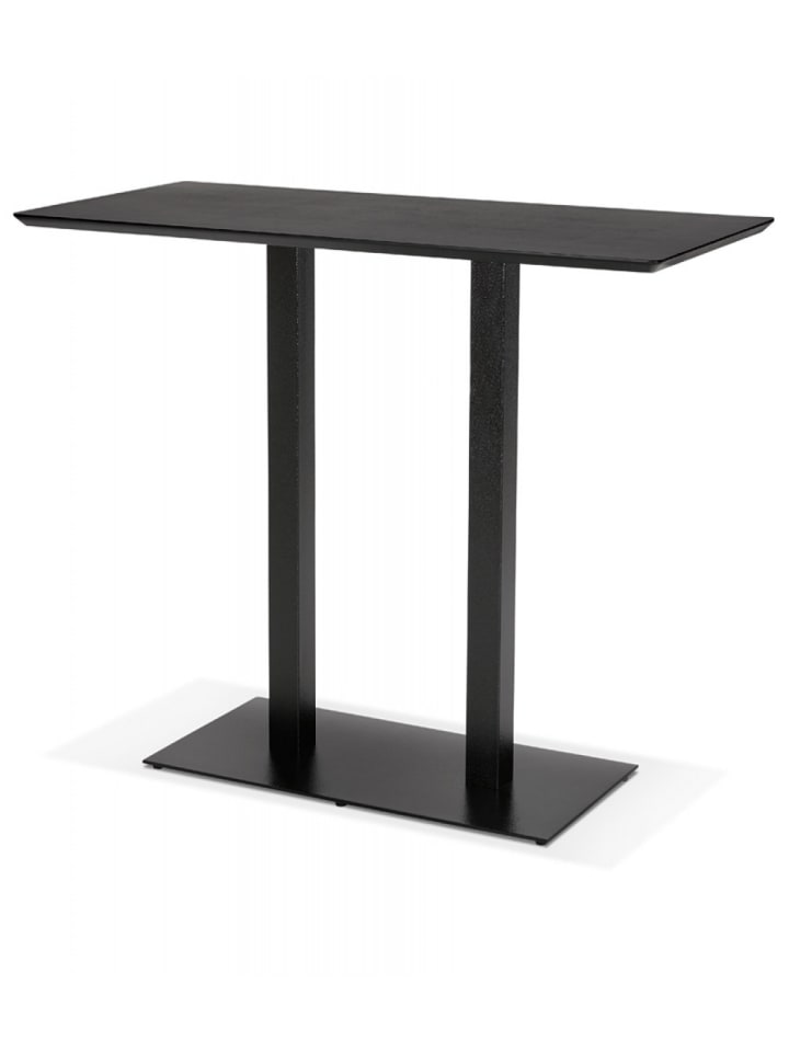KADIMA DESIGN Hochtisch Industriell Holz Metall | Bar Tisch mit Doppelsockel in Schwarz günstig kaufen