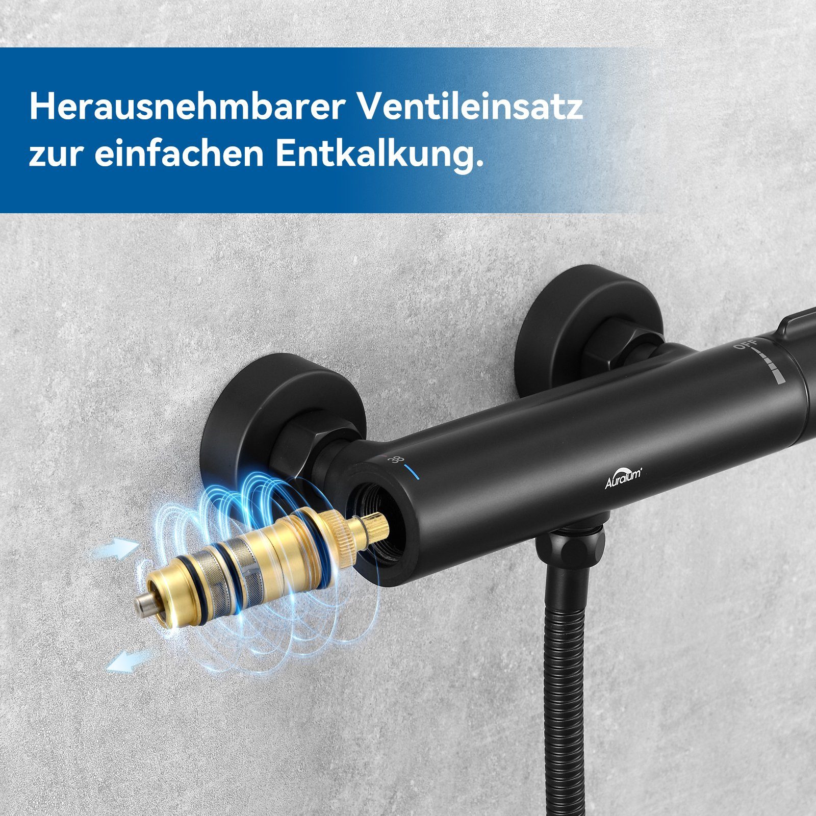 Auralum Brausethermostat Mischbatterie Thermostat Duscharmatur Duschbrause Bad Armatur Wannen Messing