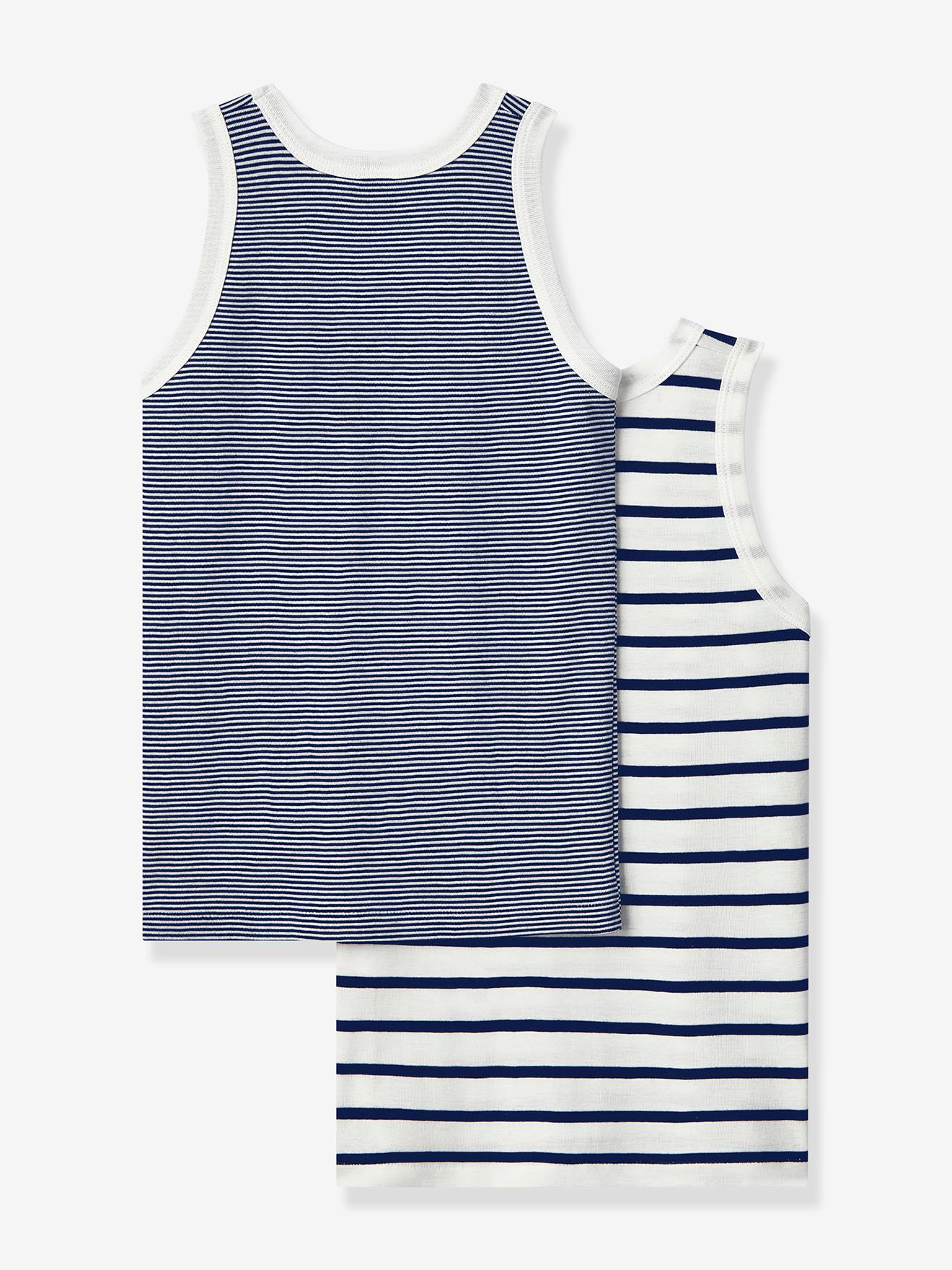 Petit Bateau 2er-Pack Jungen Unterhemden PETIT BATEAU, Bio-Baumwolle - pack blau