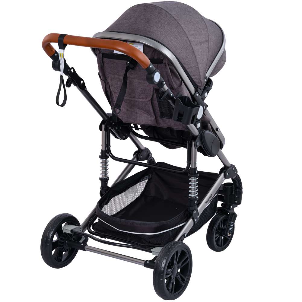MUWO 3 in 1 Kombi-Kinderwagen Komplettset grau