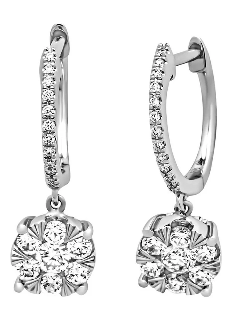 Ohrringe aus Weißgold mit Diamantspitze, 0,64 ct Diamant, Enchanted