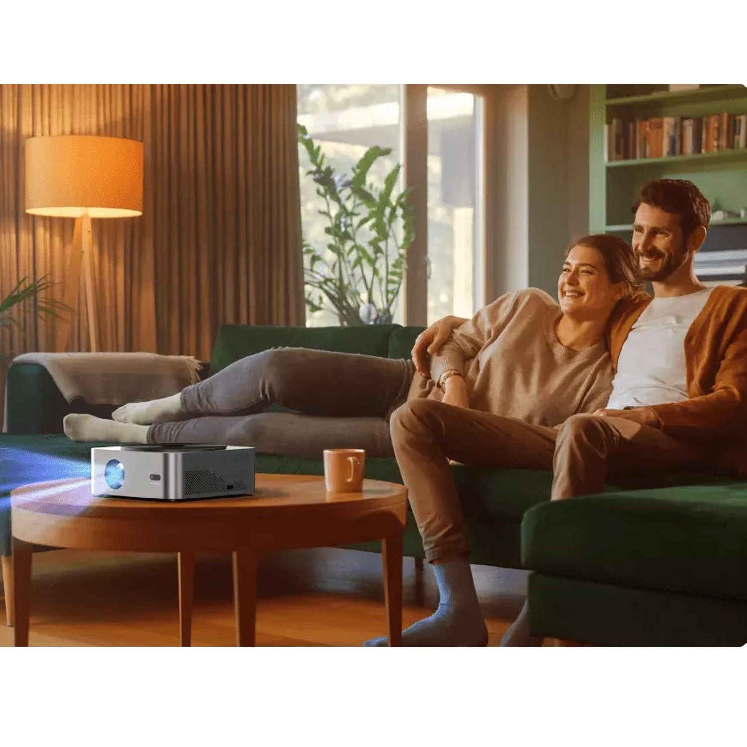 Ultimea P40 LCD-Beamer (21000 lm, 15000:1, 1920 x 1080 px, 4K Heimkino,5G WiFi Bluetooth Beamer für iOS/Android/TV Stick)