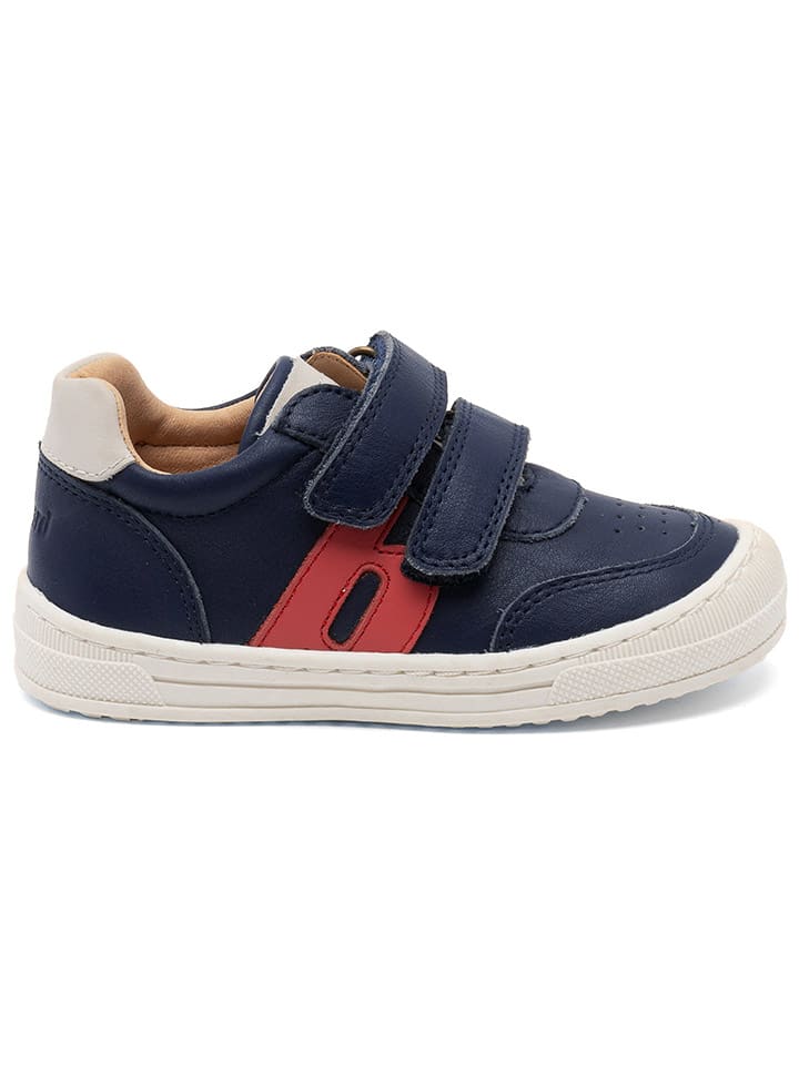 bisgaard Leder-Sneakers in Dunkelblau/ Rot günstig kaufen