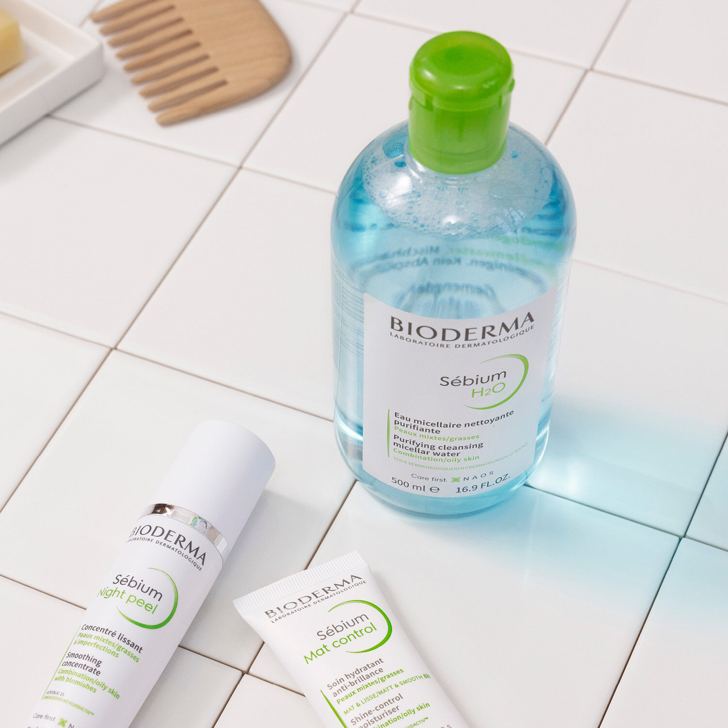Bioderma Sébium H2O Eaux Micellaires Purifiantes - Peaux Mixtes à Grasses 2 x 500 ml