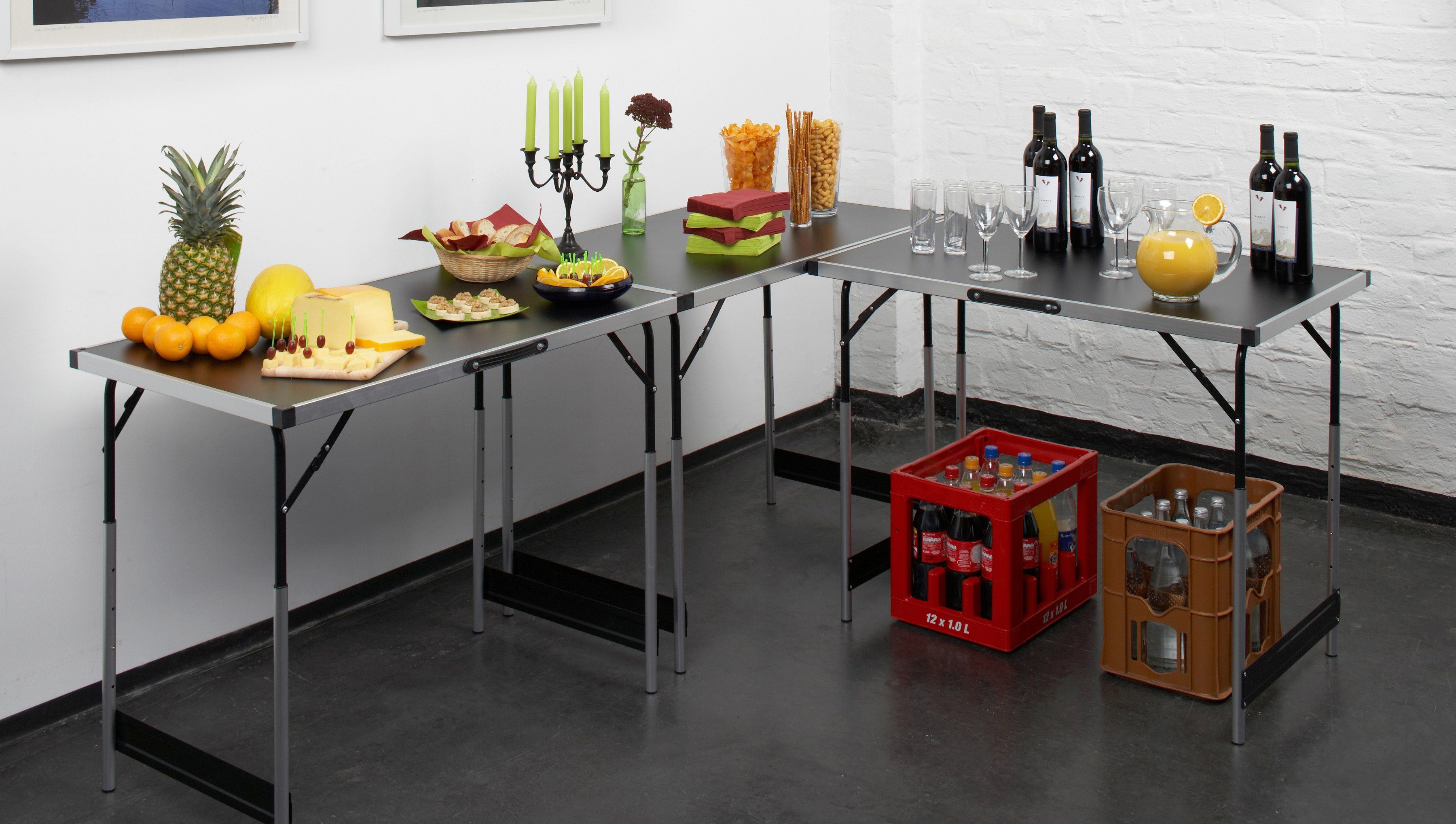 meister Arbeitstisch Multifunktionstisch 3-teilig (3-St), 73 - 94 cm (4-fach höhenverstellbar)