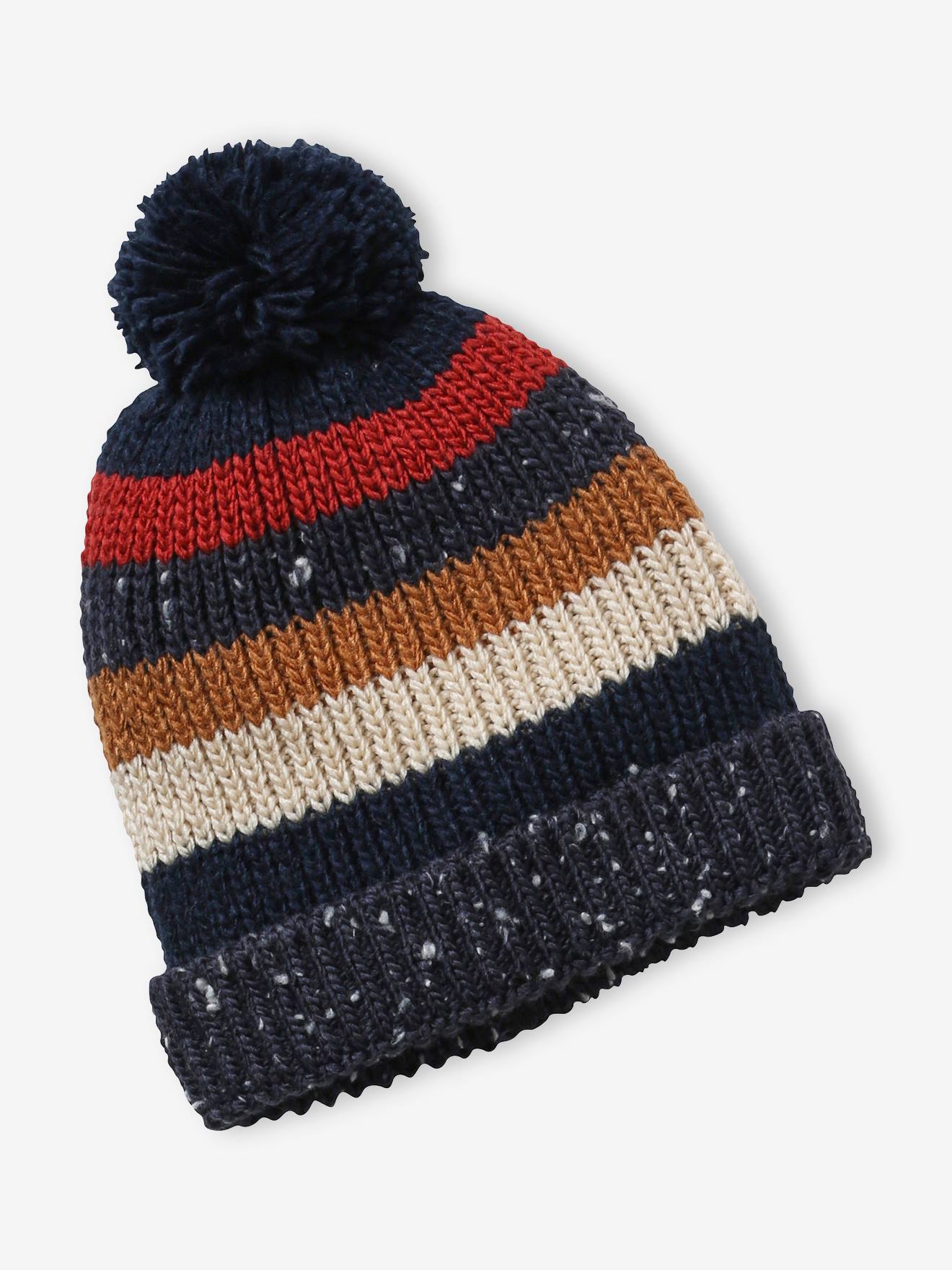 Ensemble garçon bonnet + snood + mitaines marine
