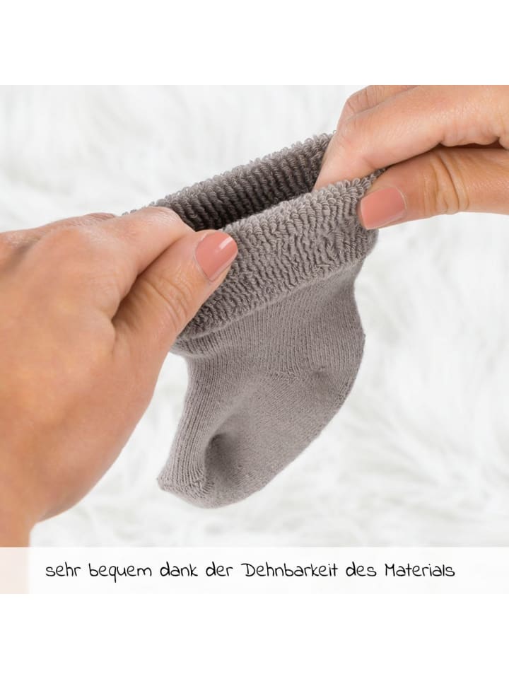 LaLoona Erstlingssocken 6er Pack Baby Söckchen mit Umschlag in beige günstig kaufen onesize