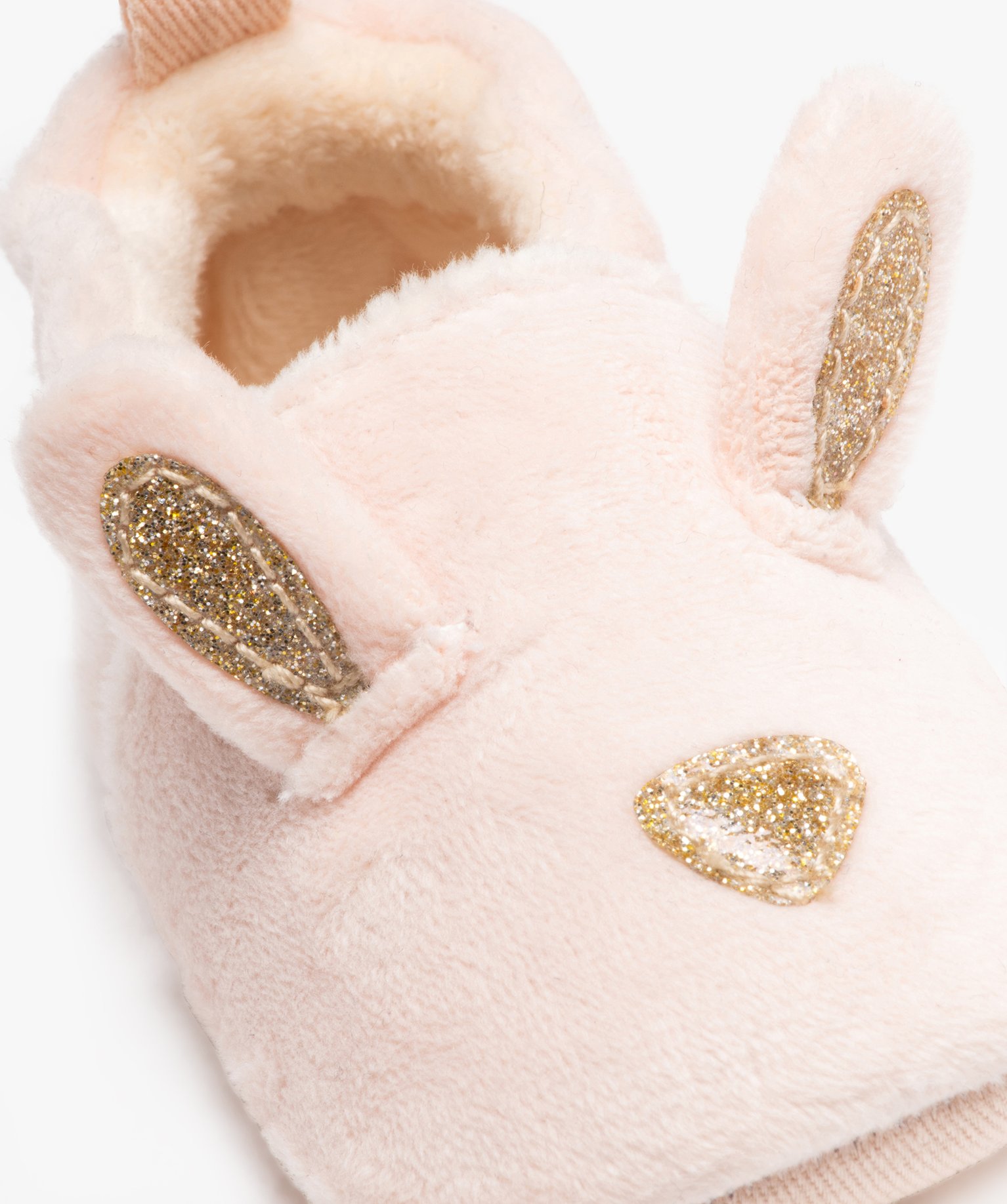 Chaussons de naissance bébé fille lapin en velours rose | GEMO